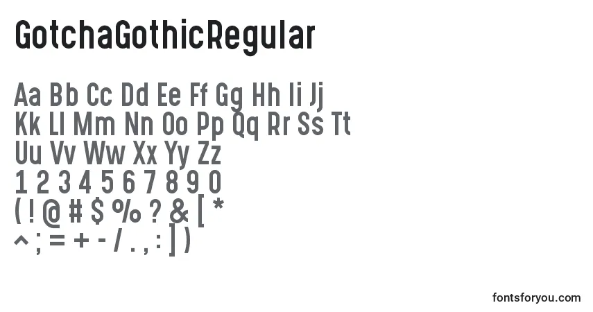 GotchaGothicRegular-fontti – aakkoset, numerot, erikoismerkit