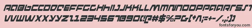 フォントPulseRifleCondensedItalic – ピンクの背景に黒い文字