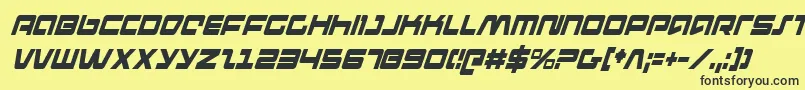 Шрифт PulseRifleCondensedItalic – чёрные шрифты на жёлтом фоне