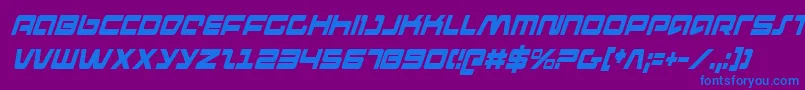 PulseRifleCondensedItalic Font – Blue Fonts on Purple Background