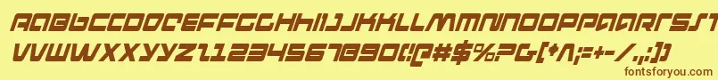 Шрифт PulseRifleCondensedItalic – коричневые шрифты на жёлтом фоне