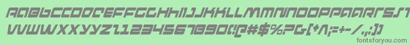 フォントPulseRifleCondensedItalic – 緑の背景に灰色の文字