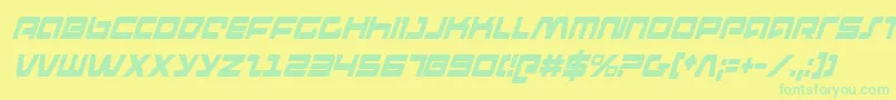 PulseRifleCondensedItalic Font – Green Fonts on Yellow Background