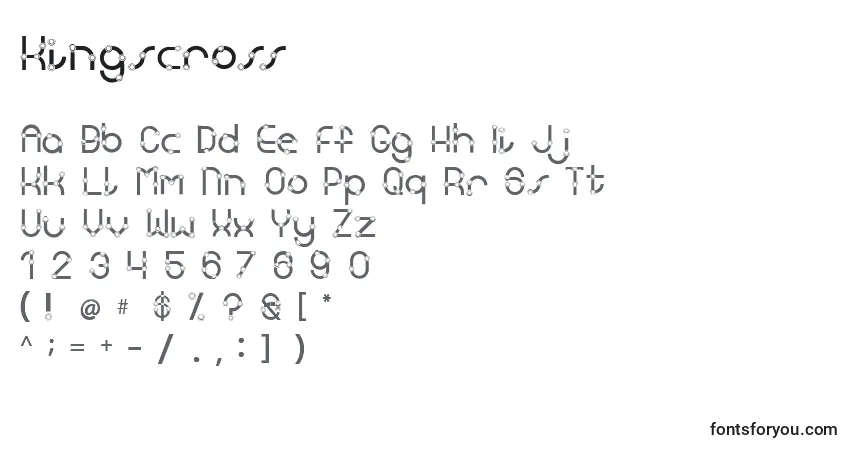 Czcionka Kingscross – alfabet, cyfry, specjalne znaki