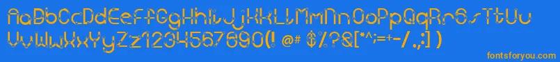 Kingscross Font – Orange Fonts on Blue Background