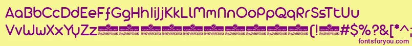 AristaProAlternateRegularTrial Font – Purple Fonts on Yellow Background