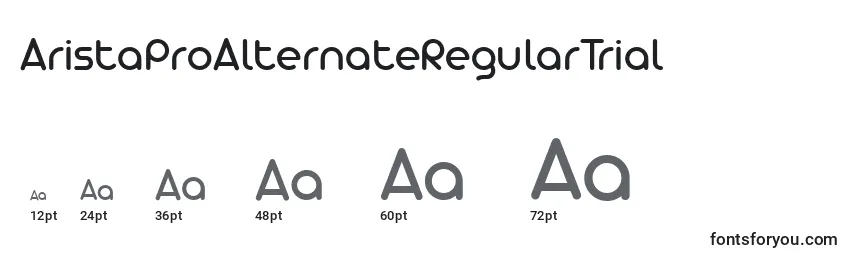 Größen der Schriftart AristaProAlternateRegularTrial