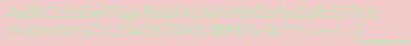 PalmaLightSsiLightItalic-Schriftart – Grüne Schriften auf rosa Hintergrund