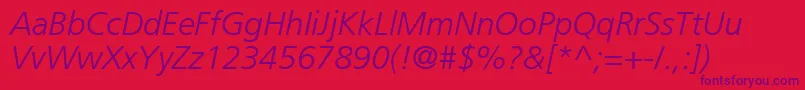 PalmaLightSsiLightItalic Font – Purple Fonts on Red Background