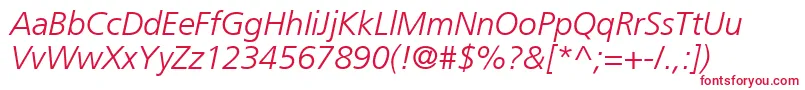 フォントPalmaLightSsiLightItalic – 赤い文字