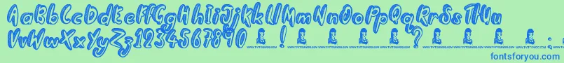GoingRogue Font – Blue Fonts on Green Background
