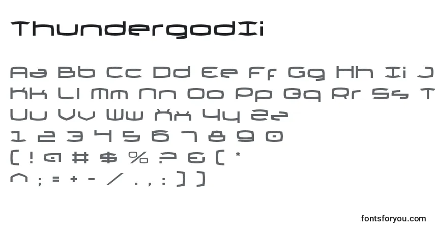 Schriftart ThundergodIi – Alphabet, Zahlen, spezielle Symbole
