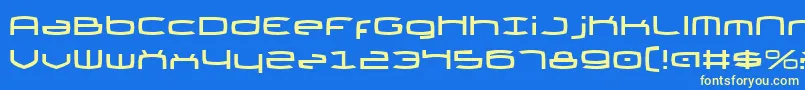 ThundergodIi Font – Yellow Fonts on Blue Background