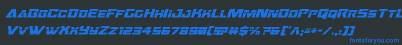 Oceanicdriftlaserital Font – Blue Fonts on Black Background