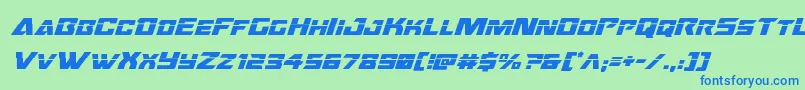 Oceanicdriftlaserital Font – Blue Fonts on Green Background