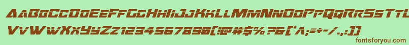 Oceanicdriftlaserital Font – Brown Fonts on Green Background