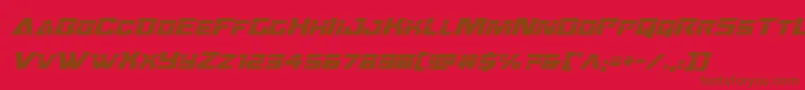 Oceanicdriftlaserital Font – Brown Fonts on Red Background
