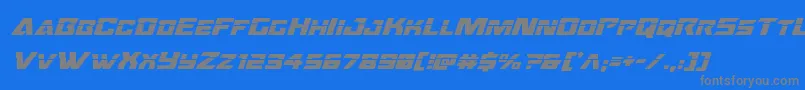Oceanicdriftlaserital Font – Gray Fonts on Blue Background