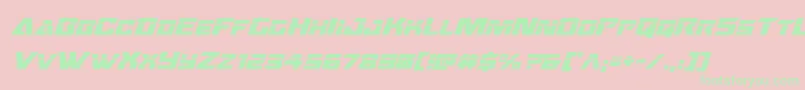 Oceanicdriftlaserital-Schriftart – Grüne Schriften auf rosa Hintergrund