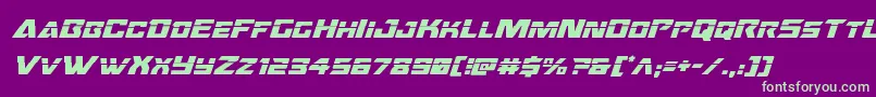 Oceanicdriftlaserital Font – Green Fonts on Purple Background