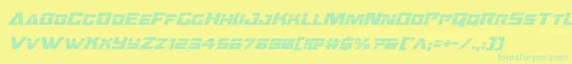 Oceanicdriftlaserital Font – Green Fonts on Yellow Background
