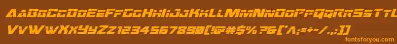 Oceanicdriftlaserital Font – Orange Fonts on Brown Background