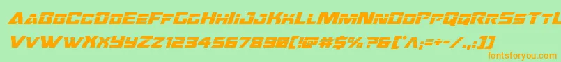 Oceanicdriftlaserital Font – Orange Fonts on Green Background