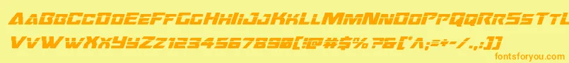 Oceanicdriftlaserital Font – Orange Fonts on Yellow Background