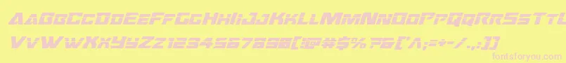 Oceanicdriftlaserital Font – Pink Fonts on Yellow Background