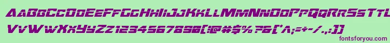 Oceanicdriftlaserital Font – Purple Fonts on Green Background