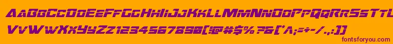 Oceanicdriftlaserital Font – Purple Fonts on Orange Background