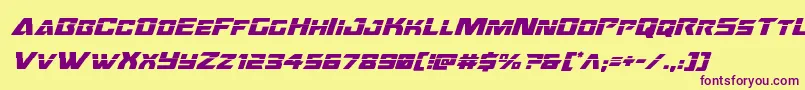 Oceanicdriftlaserital Font – Purple Fonts on Yellow Background