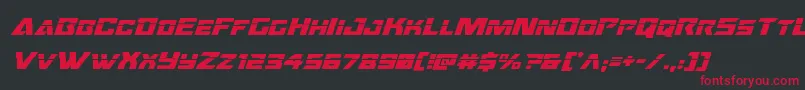 Oceanicdriftlaserital-Schriftart – Rote Schriften auf schwarzem Hintergrund