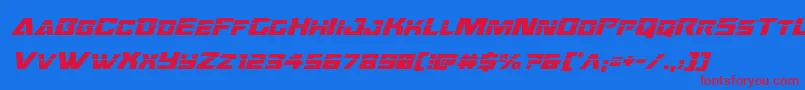 Oceanicdriftlaserital Font – Red Fonts on Blue Background
