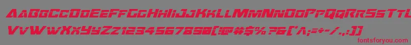 Oceanicdriftlaserital Font – Red Fonts on Gray Background