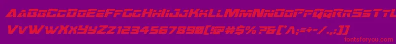 Oceanicdriftlaserital Font – Red Fonts on Purple Background