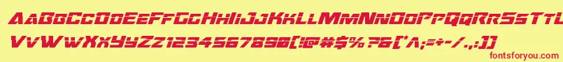 Oceanicdriftlaserital Font – Red Fonts on Yellow Background