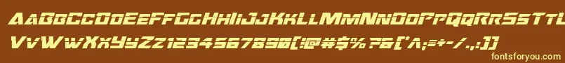 Oceanicdriftlaserital Font – Yellow Fonts on Brown Background