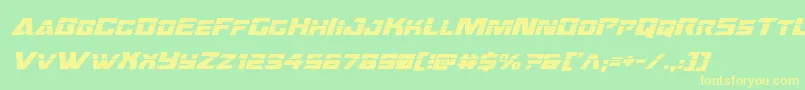Oceanicdriftlaserital Font – Yellow Fonts on Green Background