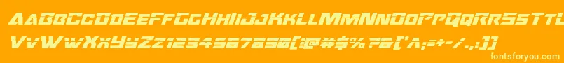Oceanicdriftlaserital Font – Yellow Fonts on Orange Background