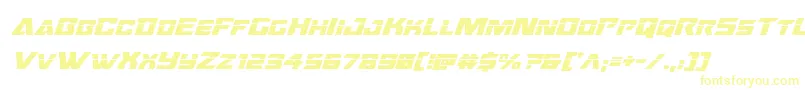 Oceanicdriftlaserital Font – Yellow Fonts on White Background