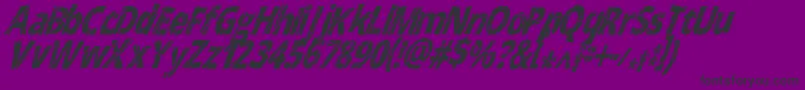 Fonte CrackedNarrowitalic – fontes pretas em um fundo violeta