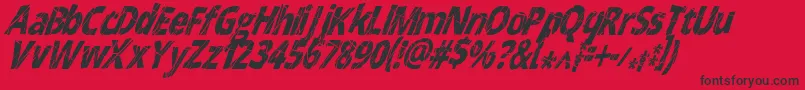 CrackedNarrowitalic Font – Black Fonts on Red Background