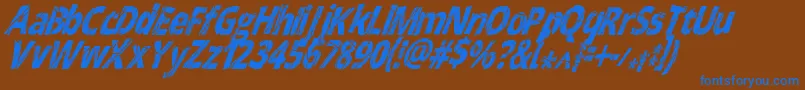 CrackedNarrowitalic Font – Blue Fonts on Brown Background