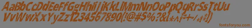 CrackedNarrowitalic Font – Brown Fonts on Gray Background