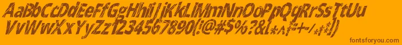CrackedNarrowitalic Font – Brown Fonts on Orange Background