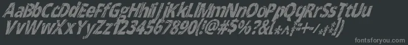 CrackedNarrowitalic Font – Gray Fonts on Black Background