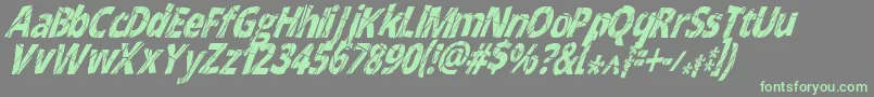 CrackedNarrowitalic Font – Green Fonts on Gray Background