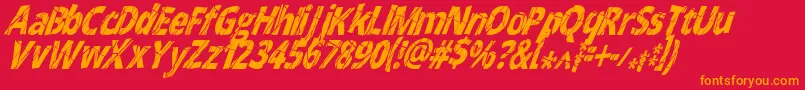 CrackedNarrowitalic Font – Orange Fonts on Red Background