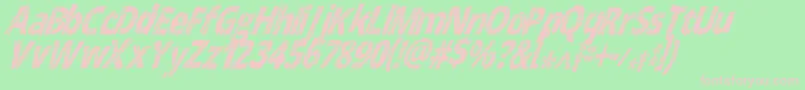 CrackedNarrowitalic-fontti – vaaleanpunaiset fontit vihreällä taustalla